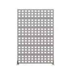 MAYEERTY Cloison de séparation en acier galvanisé gris à grille, 183x120x40 cm, paravent durable en 6 parties