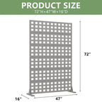 MAYEERTY Cloison de séparation en acier galvanisé gris à grille, 183x120x40 cm, paravent durable en 6 parties