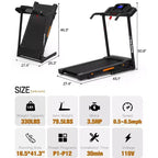 Redliro Tapis Roulant Pliable Inclinable à 3 Niveaux pour la Maison, Machine de Course avec Haut-parleurs Bluetooth, Tapis Roulant Compact avec Capacité de 150 kg