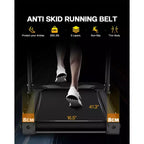 Redliro Tapis Roulant Pliable Inclinable à 3 Niveaux pour la Maison, Machine de Course avec Haut-parleurs Bluetooth, Tapis Roulant Compact avec Capacité de 150 kg