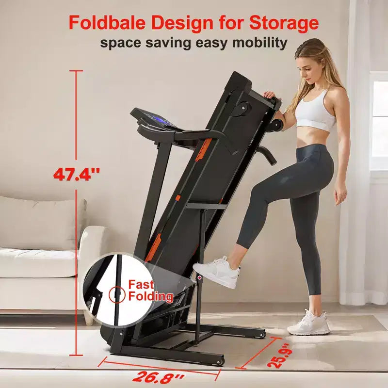 Tapis Roulant Pliable Redliro pour la Maison – Capacité 180 kg, Inclinaison Automatique, Compact et Silencieux, Idéal pour la Marche, la Course et le Fitness à Domicile