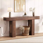 Sofa Console Table with Power Outlet, USB & Type-C Charging Ports, Extra Long Narrow Table for Entryway Hallway & Living Room