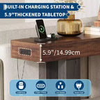 Sofa Console Table with Power Outlet, USB & Type-C Charging Ports, Extra Long Narrow Table for Entryway Hallway & Living Room