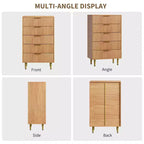 Commode à 5 tiroirs pour chambre à coucher, commode en bois de 29,5 pouces, commode cannelée avec poignées en métal doré, organisateur grande capacité pour couloir et entrée