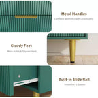 Commode à 5 tiroirs pour chambre à coucher, commode en bois de 29,5 pouces, commode cannelée avec poignées en métal doré, organisateur grande capacité pour couloir et entrée