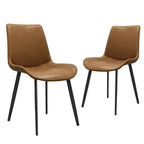 Chaise de salle à manger moderne Kelila GDFStudio, revêtement en similicuir et pieds en métal