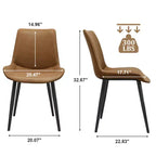 Chaise de salle à manger moderne Kelila GDFStudio, revêtement en similicuir et pieds en métal