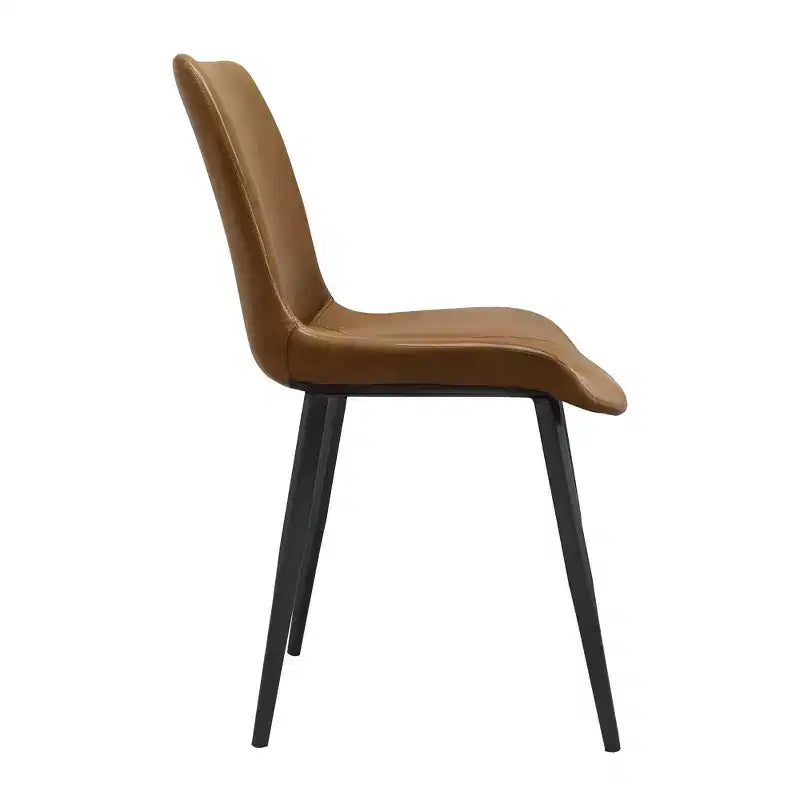 Chaise de salle à manger moderne Kelila GDFStudio, revêtement en similicuir et pieds en métal