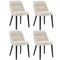 Dining Chairs Set of 4, Comfortable Side Chairs with High-Back Linen Fabric, Modern Dining Chair for Kitchen, Dining Room, Cafe, Living Room