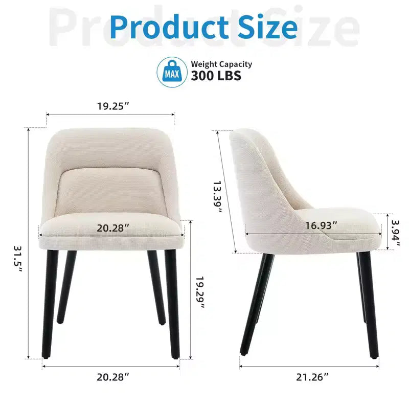 Lot de 4 chaises de salle à manger, chaises d'appoint confortables avec dossier haut en tissu de lin, chaises de salle à manger modernes pour cuisine, salle à manger, café, salon