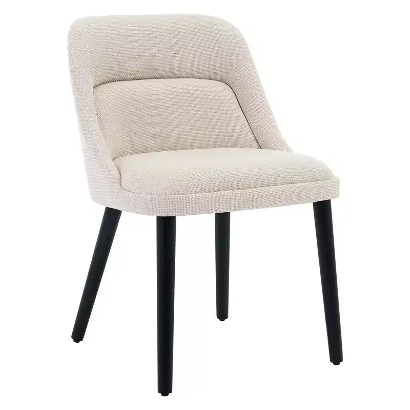 Lot de 4 chaises de salle à manger, chaises d'appoint confortables avec dossier haut en tissu de lin, chaises de salle à manger modernes pour cuisine, salle à manger, café, salon