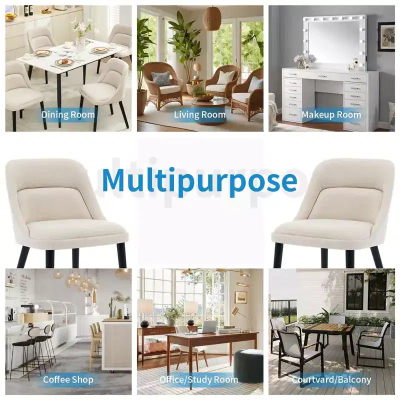 Lot de 4 chaises de salle à manger, chaises d'appoint confortables avec dossier haut en tissu de lin, chaises de salle à manger modernes pour cuisine, salle à manger, café, salon