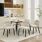 Lot de 4 chaises de salle à manger, chaises d'appoint confortables avec dossier haut en tissu de lin, chaises de salle à manger modernes pour cuisine, salle à manger, café, salon