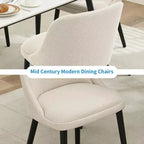 Lot de 4 chaises de salle à manger, chaises d'appoint confortables avec dossier haut en tissu de lin, chaises de salle à manger modernes pour cuisine, salle à manger, café, salon