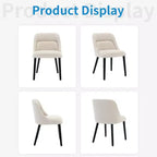 Lot de 4 chaises de salle à manger, chaises d'appoint confortables avec dossier haut en tissu de lin, chaises de salle à manger modernes pour cuisine, salle à manger, café, salon