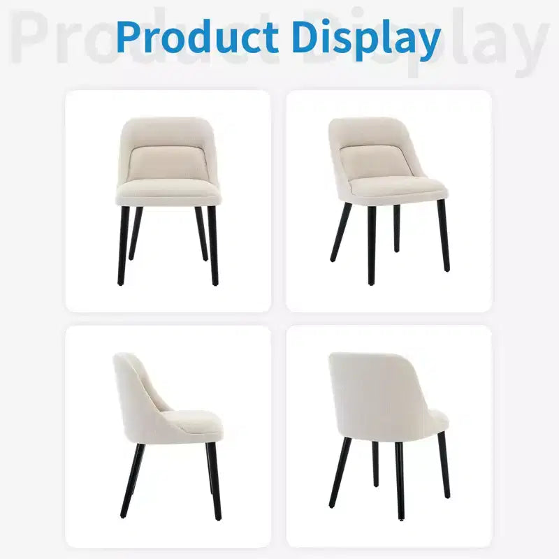 Lot de 4 chaises de salle à manger, chaises d'appoint confortables avec dossier haut en tissu de lin, chaises de salle à manger modernes pour cuisine, salle à manger, café, salon