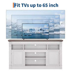Meuble TV de ferme, meuble de divertissement de 58 pouces pour téléviseurs jusqu'à 65 pouces, console média avec compartiments de rangement ouverts pour salon