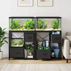 20-29 Gallon Fish Tank Stand with Power Outlets, Heavy Duty Metal and Wood Aquarium Table with Storage Shelf for Living Room