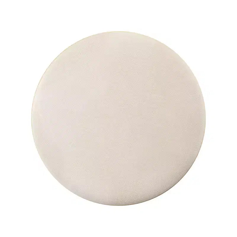 Pouf rond rembourré en tissu Gillian – Doré/beige – iNSPIRE Q