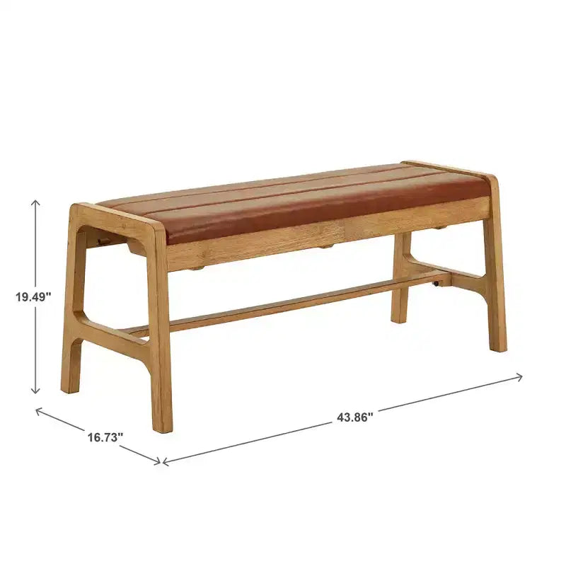 Abstergo Modern Scandinavian Wood Finish Bench - iNSPIRE Q