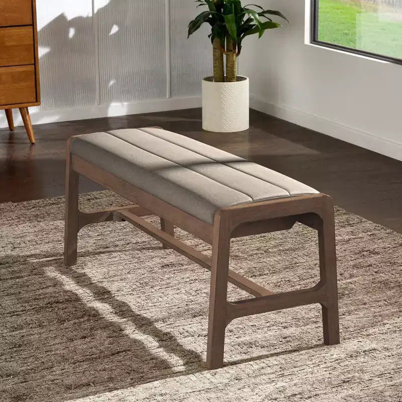 Abstergo Modern Scandinavian Wood Finish Bench - iNSPIRE Q