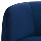 Studio 55D Fontana 36 Wide Prussian Blue Velvety Fabric Occasional Swivel Chair