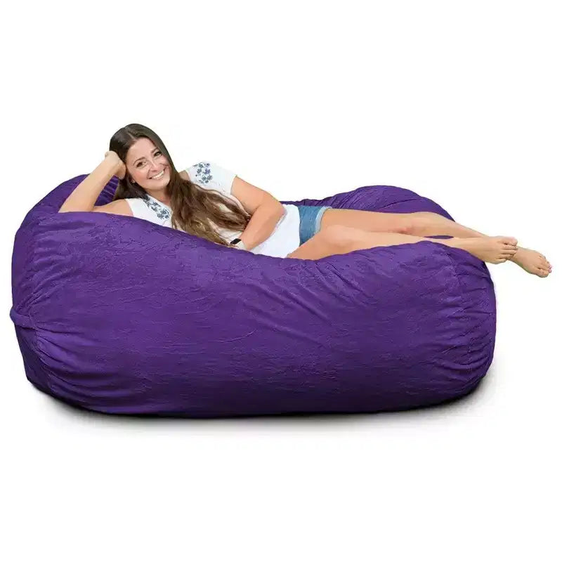 Ultimate Sack Lounger Bean Bag Chair Oversized Comfy Loveseat, Purple Suede