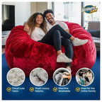 Fauteuil Poire Grand Confort Ultimate Sack – Pouf Canapé Deux Places Surdimensionné, Daim Violet