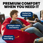 Fauteuil Poire Grand Confort Ultimate Sack – Pouf Canapé Deux Places Surdimensionné, Daim Violet