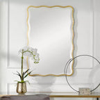 Uttermost Aneta 36 x 24 Scalloped Wood Gold Mirror