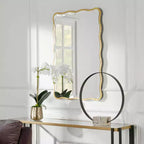 Uttermost Aneta 36 x 24 Scalloped Wood Gold Mirror