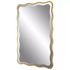 Uttermost Aneta 36 x 24 Scalloped Wood Gold Mirror