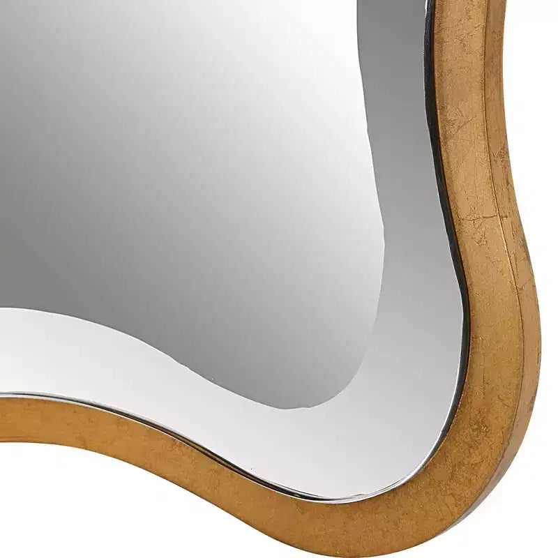 Uttermost Aneta 36 x 24 Scalloped Wood Gold Mirror