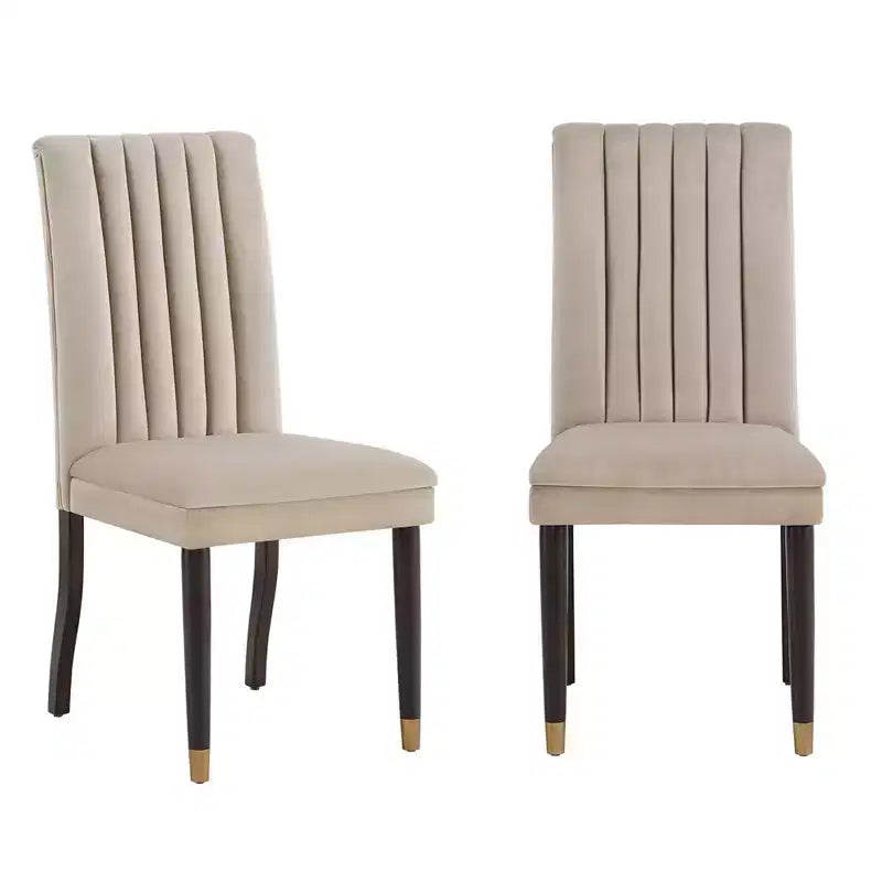 Chaises de salle à manger Pruett Velvet Channel Back (lot de 2) - iNSPIREQ