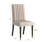Chaises de salle à manger Pruett Velvet Channel Back (lot de 2) - iNSPIREQ