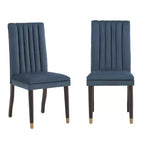 Chaises de salle à manger Pruett Velvet Channel Back (lot de 2) - iNSPIREQ