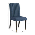 Chaises de salle à manger Pruett Velvet Channel Back (lot de 2) - iNSPIREQ