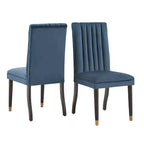 Pruett Velvet Channel Back Dining Chairs (Set of 2) - iNSPIREQ