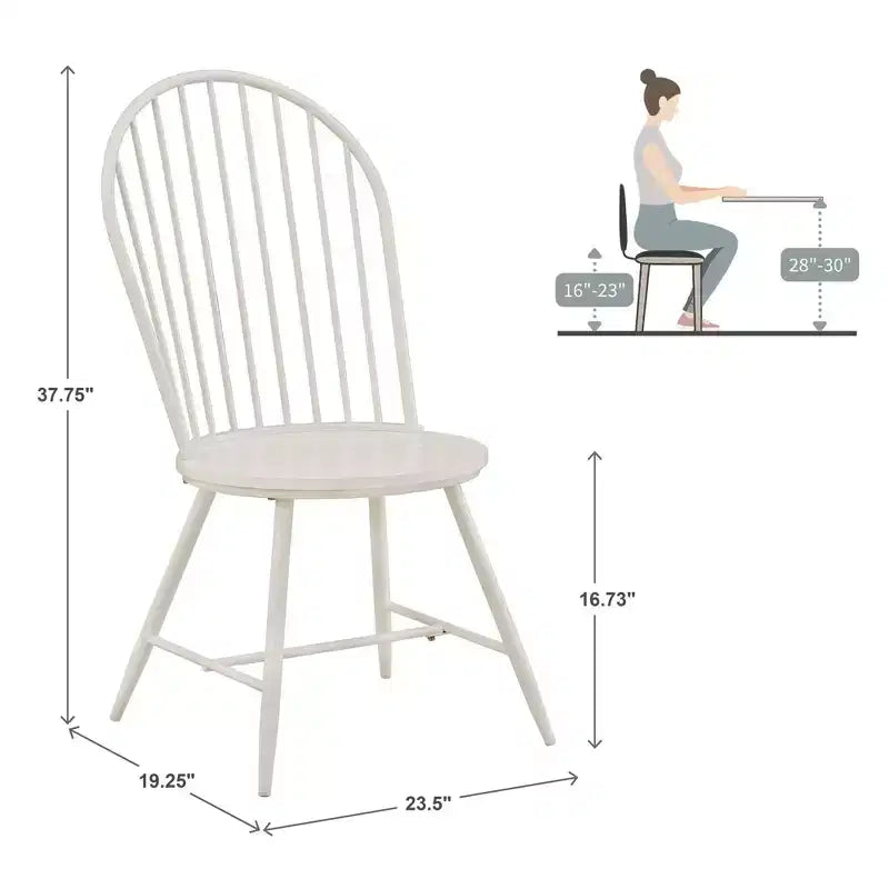 Chaise d'appoint en métal Norfolk Hoop High Back Windsor avec siège en bois (lot de 2) - iNSPIREQ