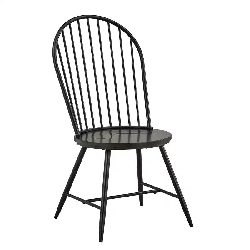 Chaise d'appoint en métal Norfolk Hoop High Back Windsor avec siège en bois (lot de 2) - iNSPIREQ