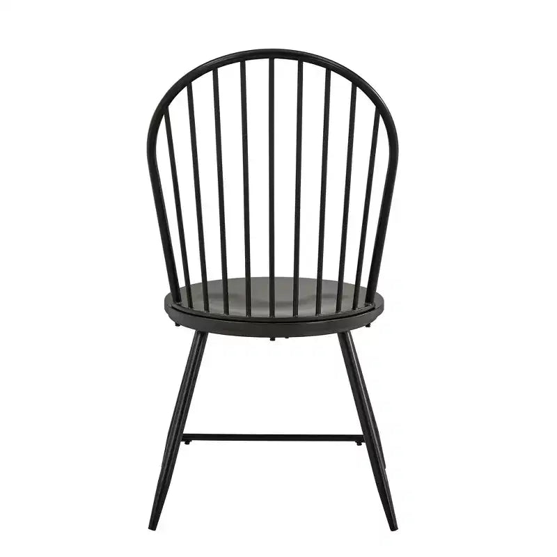 Chaise d'appoint en métal Norfolk Hoop High Back Windsor avec siège en bois (lot de 2) - iNSPIREQ