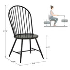 Chaise d'appoint en métal Norfolk Hoop High Back Windsor avec siège en bois (lot de 2) - iNSPIREQ