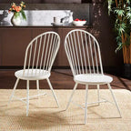 Chaise d'appoint en métal Norfolk Hoop High Back Windsor avec siège en bois (lot de 2) - iNSPIREQ
