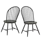 Norfolk Hoop High Back Windsor Metal Side Chair with Wood Seat (Set of 2) - iNSPIREQ