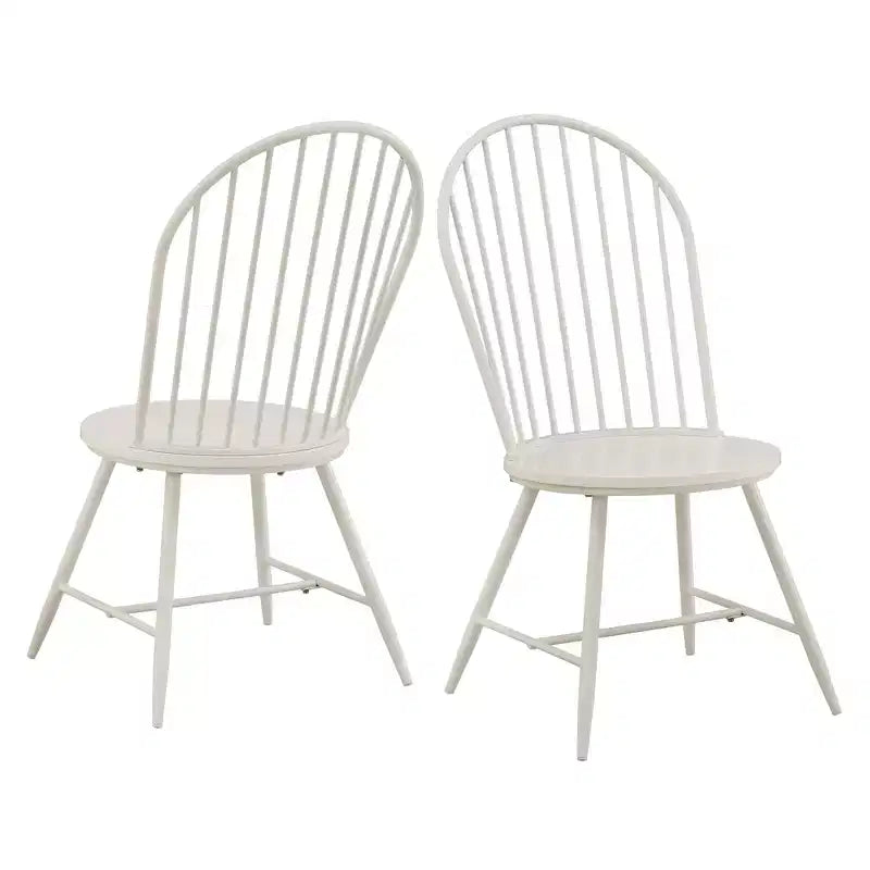 Chaise d'appoint en métal Norfolk Hoop High Back Windsor avec siège en bois (lot de 2) - iNSPIREQ
