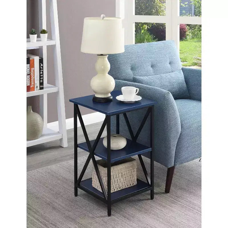Table d'appoint rectangulaire en métal HomeStock 1 pièce