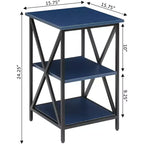 Table d'appoint rectangulaire en métal HomeStock 1 pièce