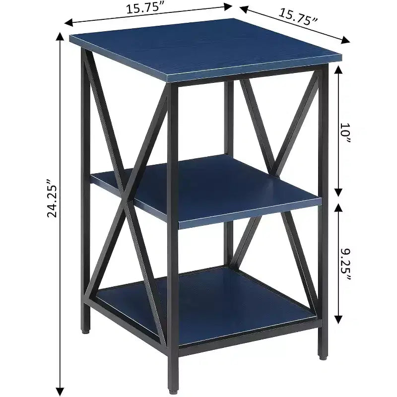 Table d'appoint rectangulaire en métal HomeStock 1 pièce
