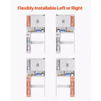 Over The Toilet Storage Cabinet 66 Inch Bathroom Organizer with Double Door Adjustable Shelf and Open Display Space White Freestanding