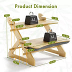 Rehausseur de bureau debout réglable en bambou de 22 pouces Home Collection